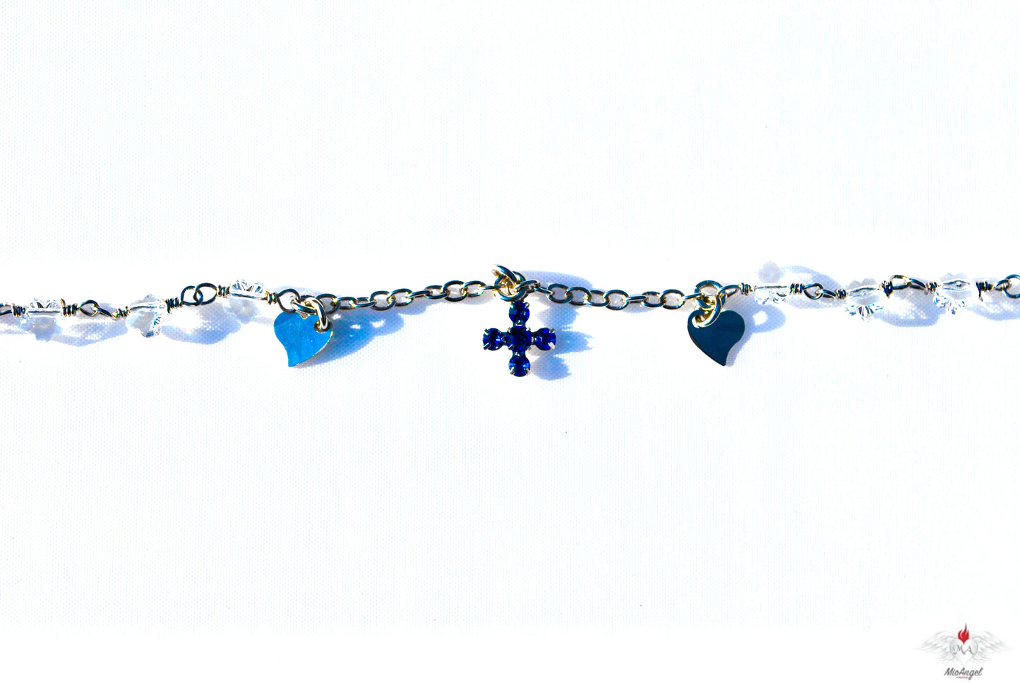 Collana girocollo fiorellini, tre decine in Swarovski