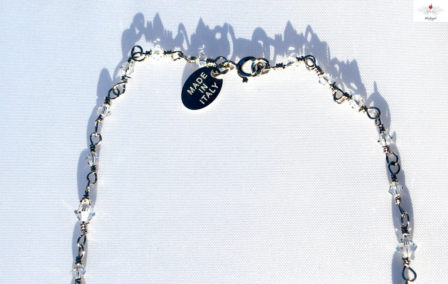 Collana girocollo fiorellini, tre decine in Swarovski