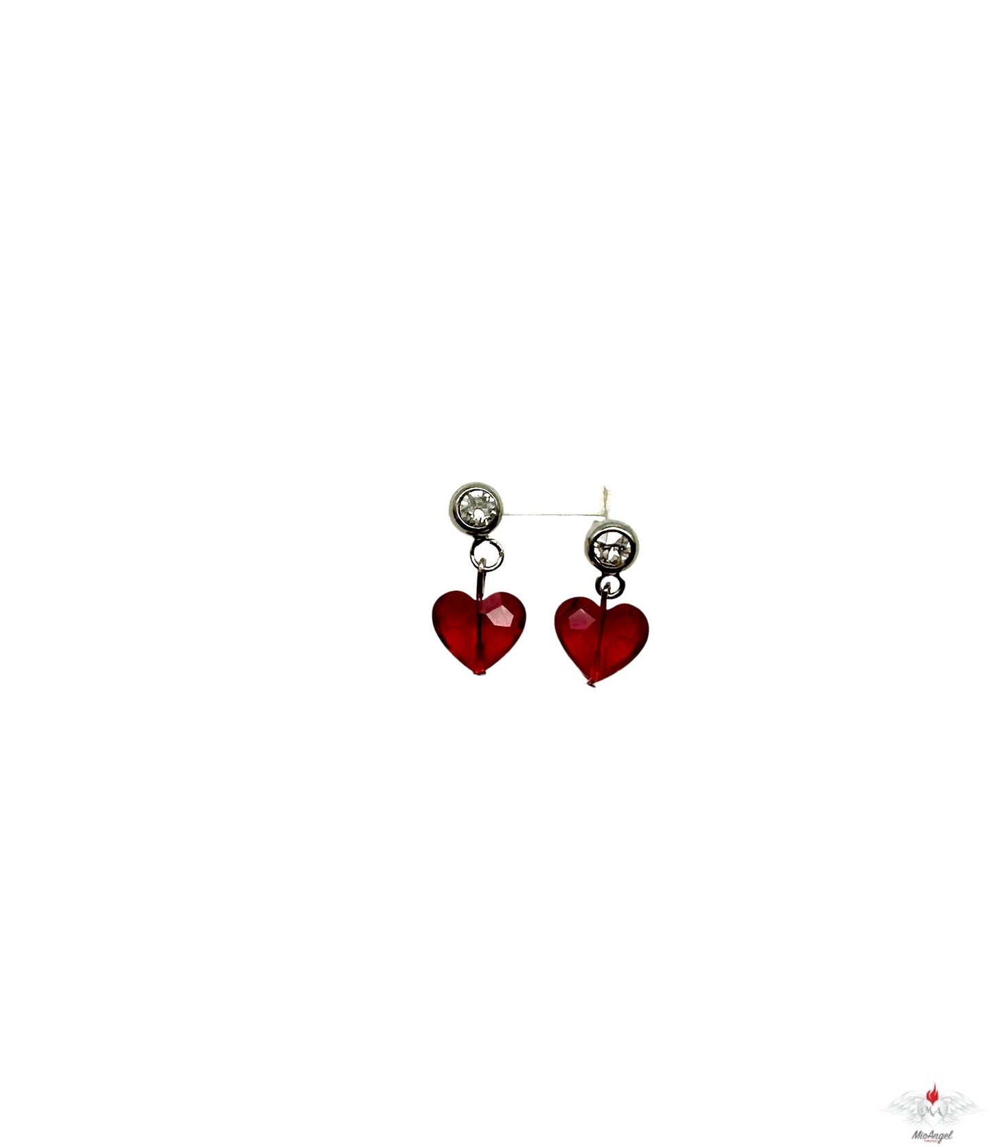 Orecchini cuore rosso in Swarovski
