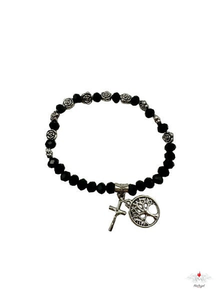 Bracciale rosario cristallo con rose