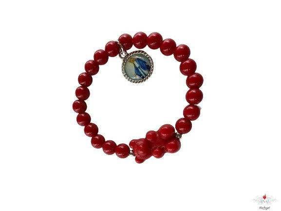 Bracciale rosario con orsi colorati e resinato miracolosa