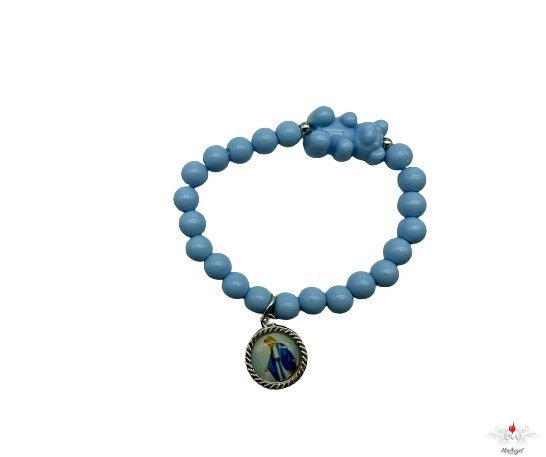 Bracciale rosario con orsi colorati e resinato miracolosa