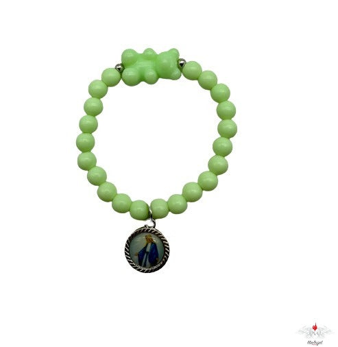 Bracciale rosario con orsi colorati e resinato miracolosa