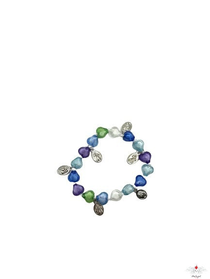 Bracciale rosario cuori colorati