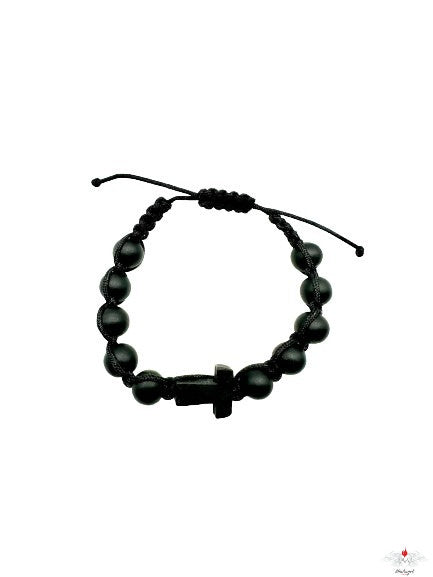 Bracciale rosario con tau su corda