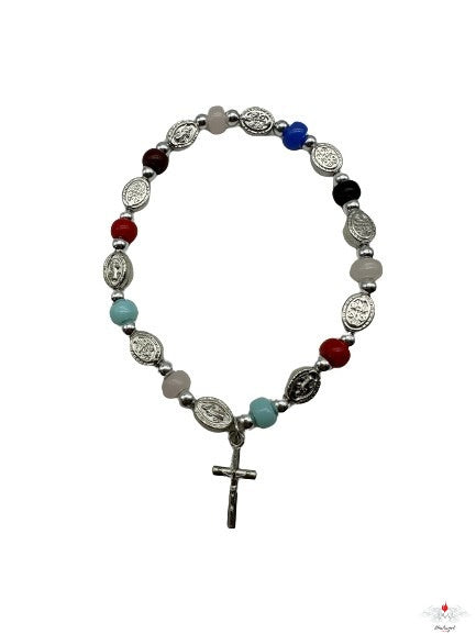 Bracciale rosario san benedetto medaglia ovale