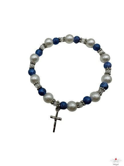 Bracciale rosario perle spruzzate