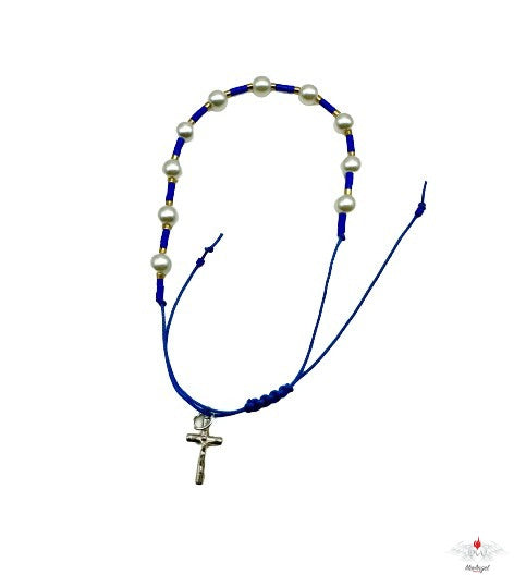 Bracciale rosario perle su corda