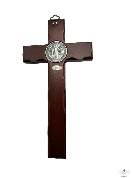 Crocifisso in mogano San Benedetto