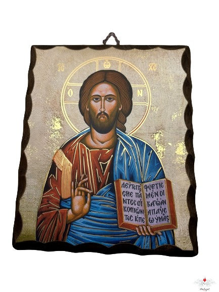 Quadro in legno Gesù Maestro con oro