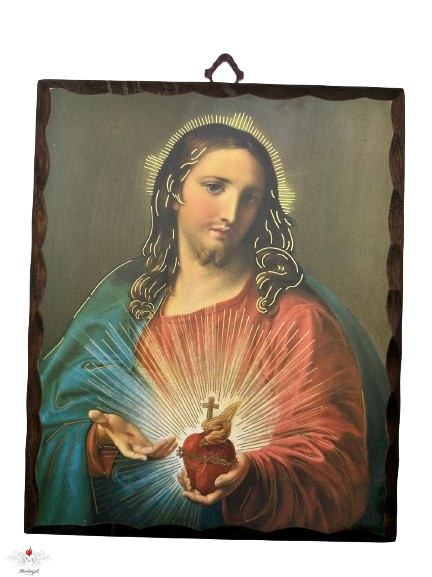 Quadro in legno Sacro Cuore