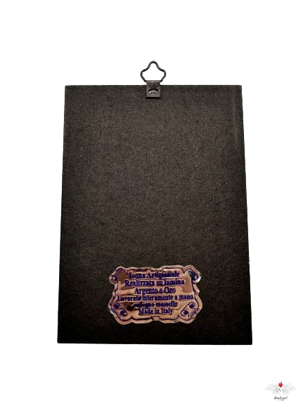 Icona Giovanni Paolo II realizzata su lamina Argento e Oro su legno massello