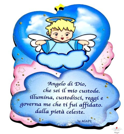 Quadretto cuore Angelo di Dio per bambini