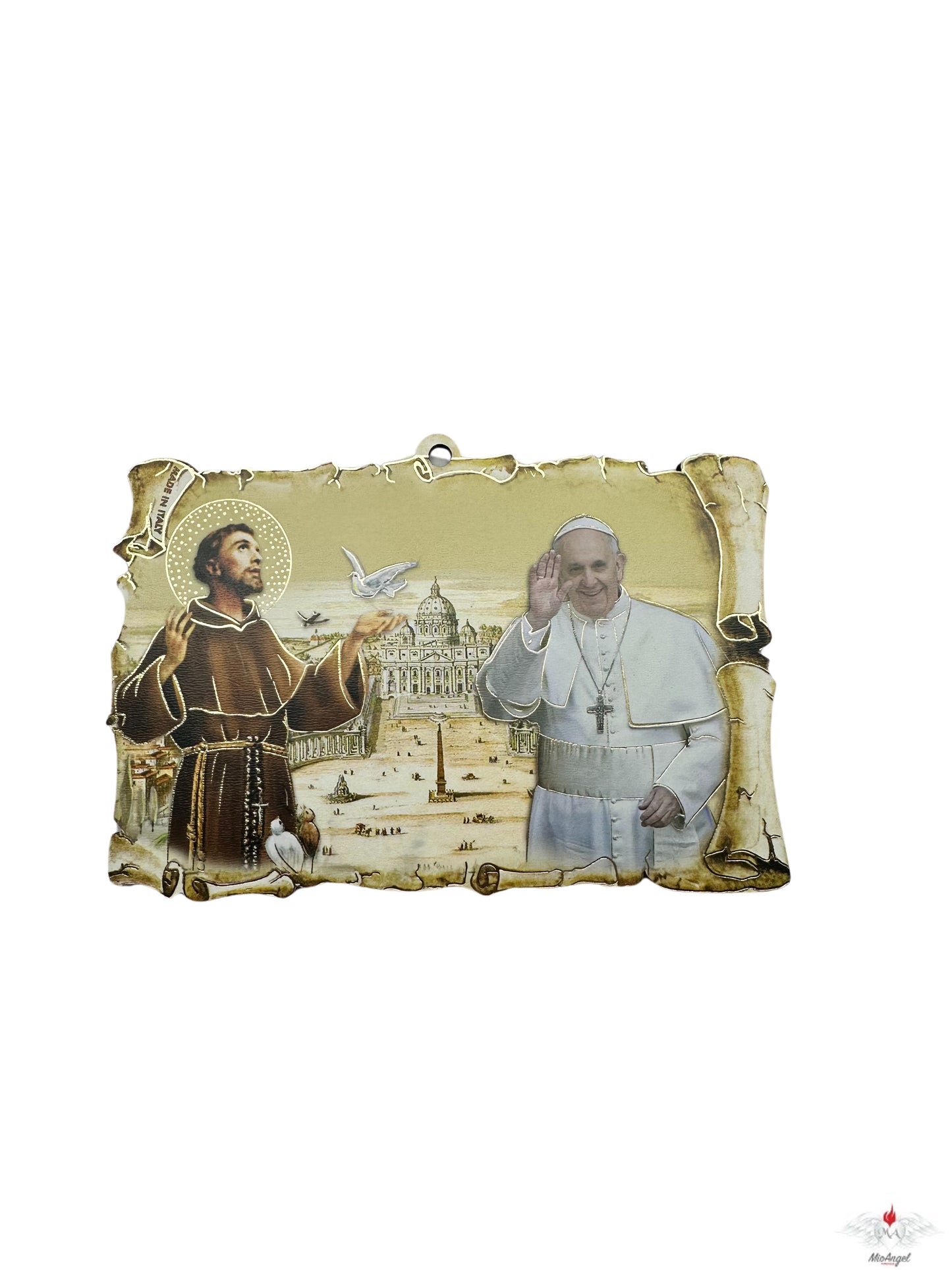 Quadretto San francesco e Papa Francesco