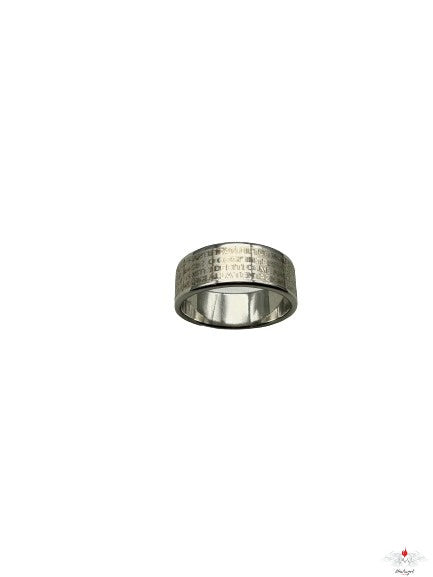 Anello acciaio con preghiera "PADRE NOSTRO" incisa