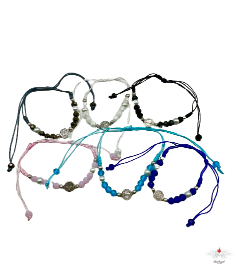 Bracciale rosario san benedetto su corda
