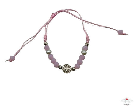 Bracciale rosario san benedetto su corda