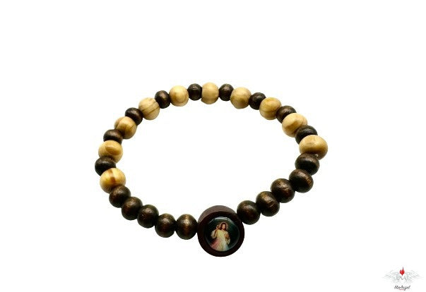 Bracciale rosario legno bicolore