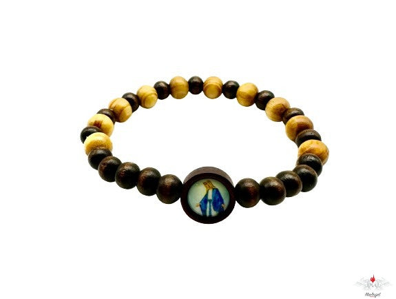 Bracciale rosario legno bicolore