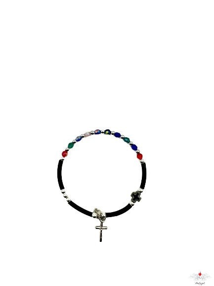 Bracciale rosario cavetto con cristallo