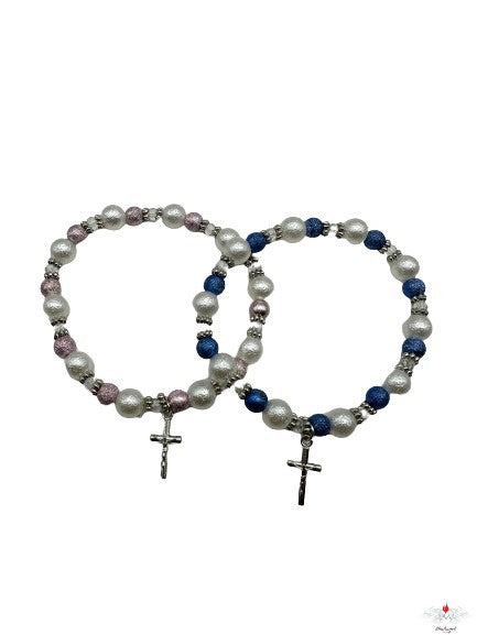 Bracciale rosario perle spruzzate