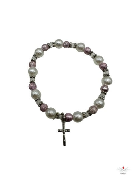 Bracciale rosario perle spruzzate
