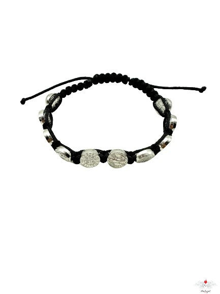 Bracciale rosario san benedetto su corda