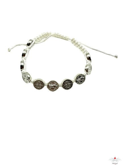 Bracciale rosario san benedetto su corda