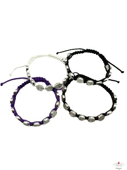 Bracciale rosario san benedetto su corda