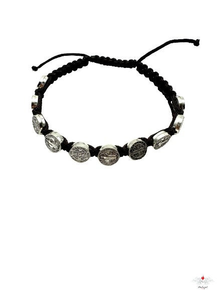 Bracciale rosario san benedetto su corda