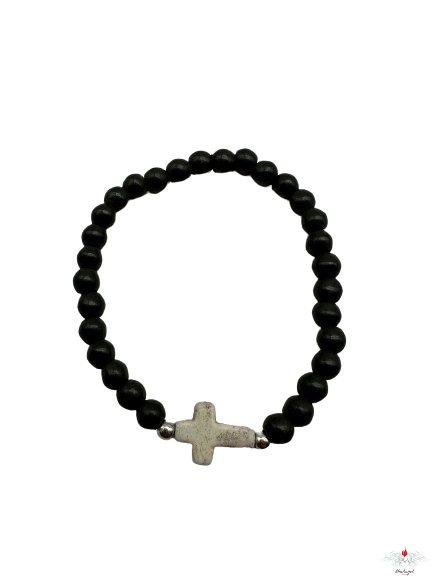 Bracciale rosario pietra dura con croce
