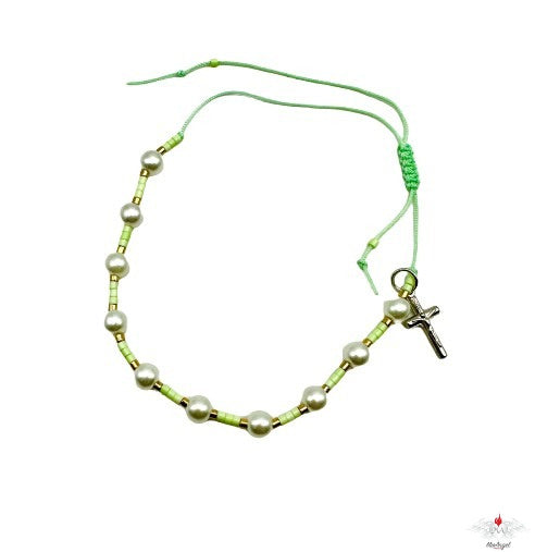 Bracciale rosario perle su corda