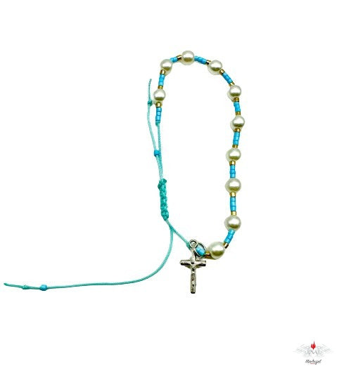 Bracciale rosario perle su corda