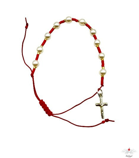Bracciale rosario perle su corda