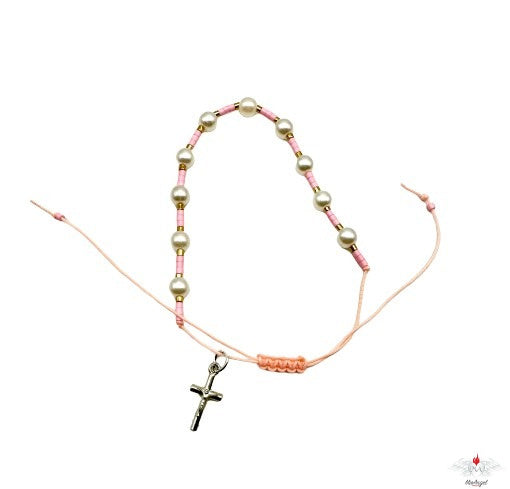 Bracciale rosario perle su corda