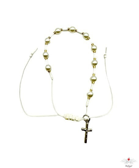 Bracciale rosario perle su corda