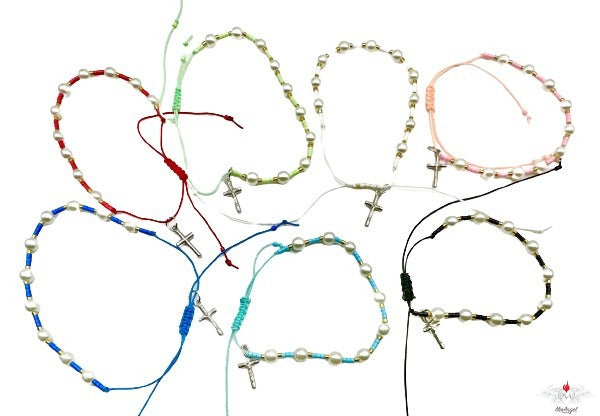 Bracciale rosario perle su corda