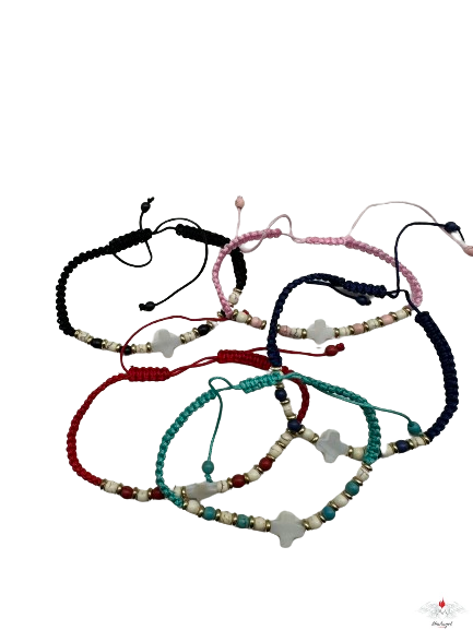 Bracciale rosario pietra dura su corda