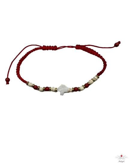 Bracciale rosario pietra dura su corda