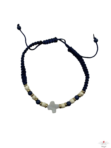 Bracciale rosario pietra dura su corda