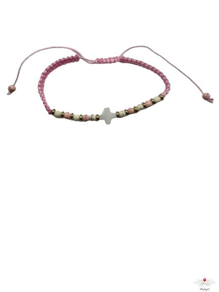 Bracciale rosario pietra dura su corda