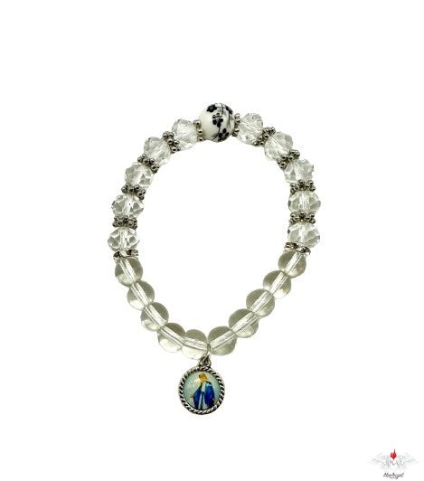 Bracciale rosario con vetro e ceramica