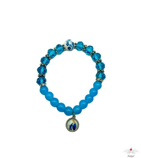 Bracciale rosario con vetro e ceramica