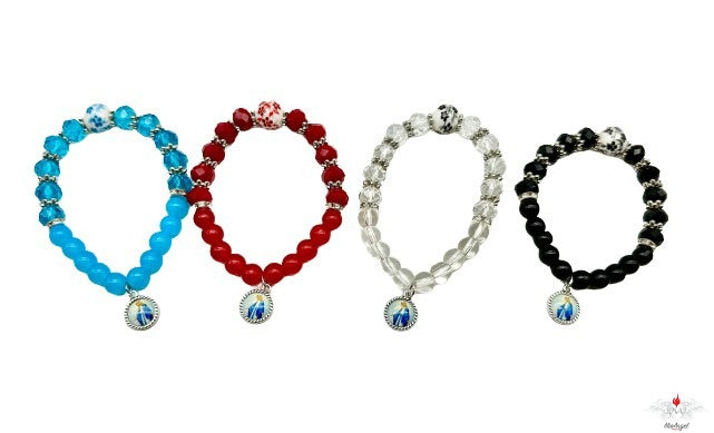 Bracciale rosario con vetro e ceramica