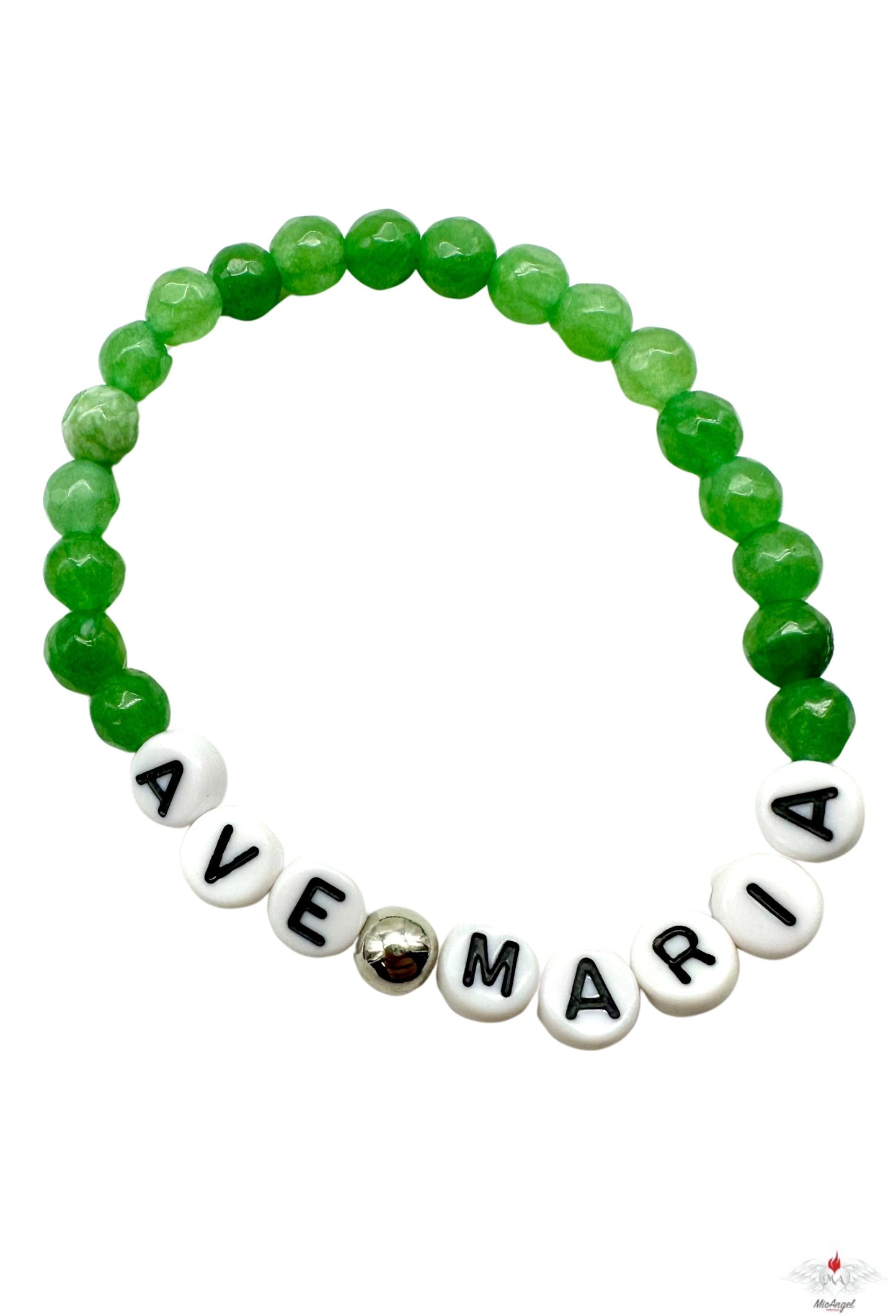 Bracciale rosario pietra dura con scritta