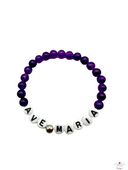 Bracciale rosario pietra dura con scritta