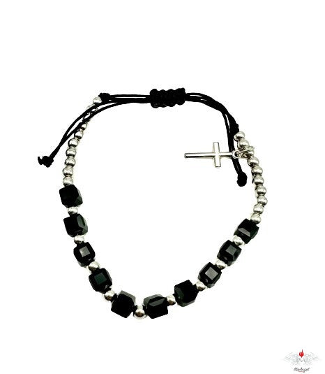 Bracciale rosario cristallo su corda