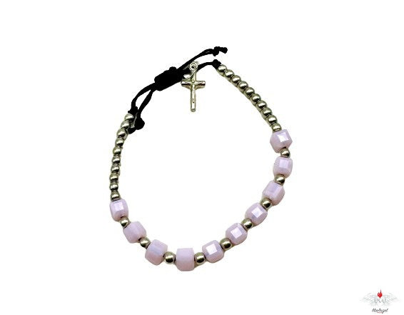 Bracciale rosario cristallo su corda