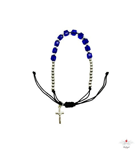 Bracciale rosario cristallo su corda