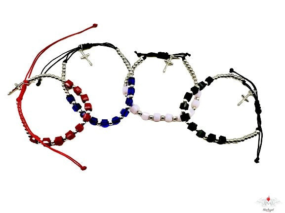 Bracciale rosario cristallo su corda